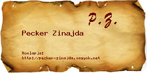 Pecker Zinajda névjegykártya